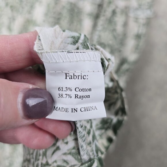 Womens 2XL Green & White Floral Maxi Dress  Cotton & Rayon Blend - Picture 4 of 7